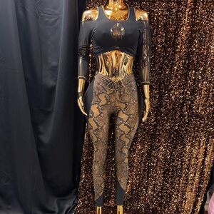 Elegant Snake Print Leggings
